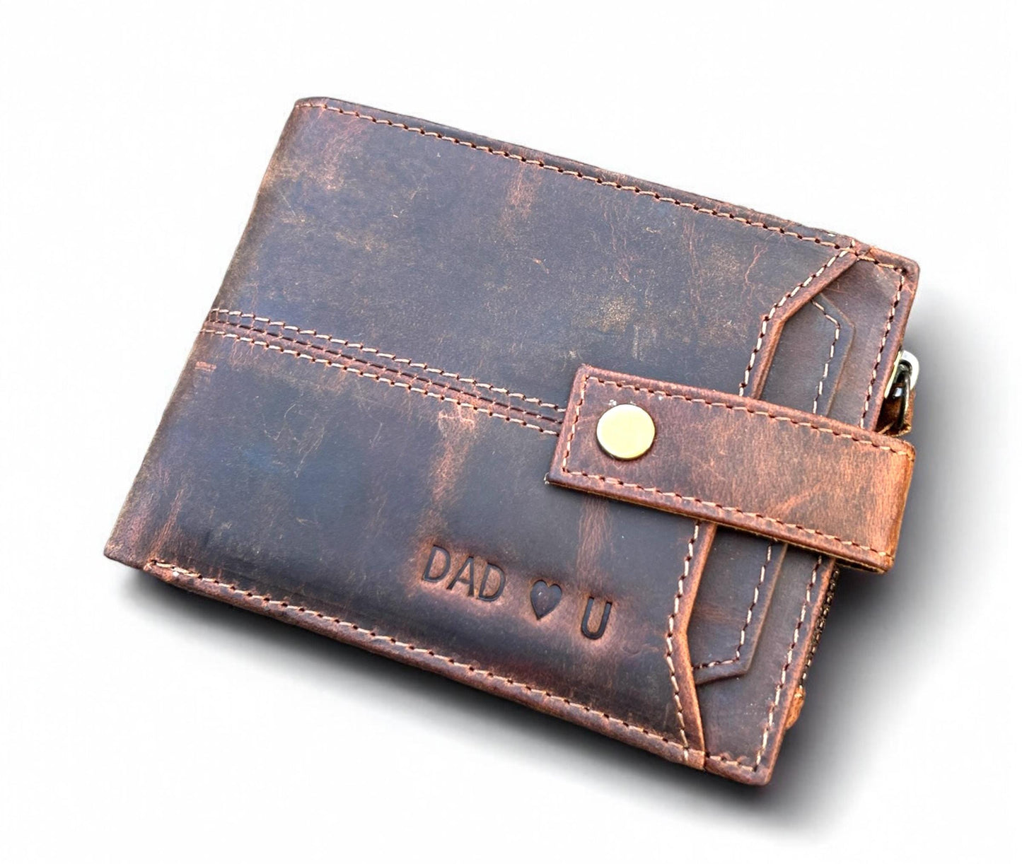 Personalised Gift 100% Real Leather Mens Wallet | Handmade Custom Engraved Bifold Men's Wallet Birthday Gift | Anniversary Gift for Him