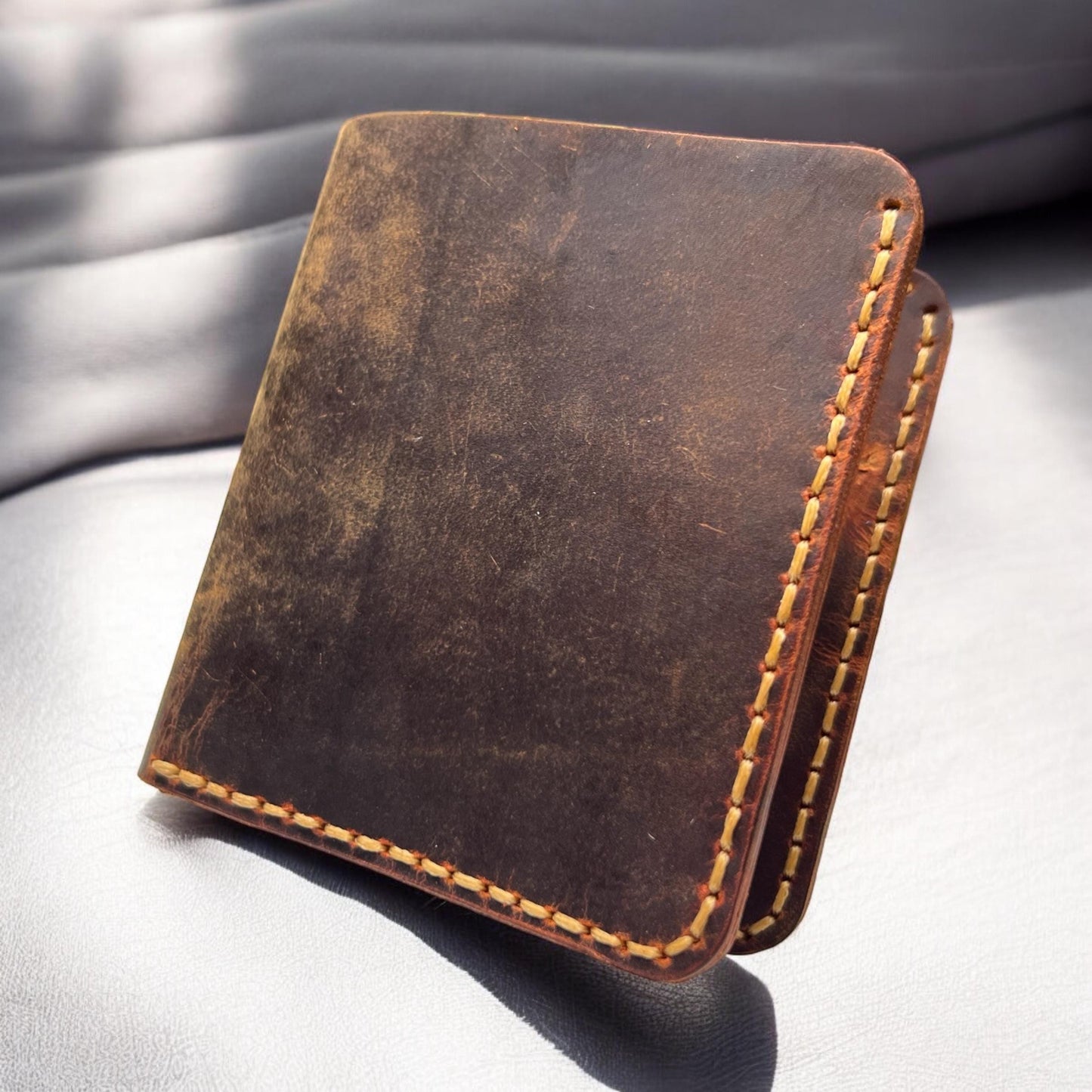 Personalised Christmas Gift | Hand Stitched Best Quality Leather Wallet | Bifold Men's Wallet | Handmade Custom Engraved Wallet for Gift