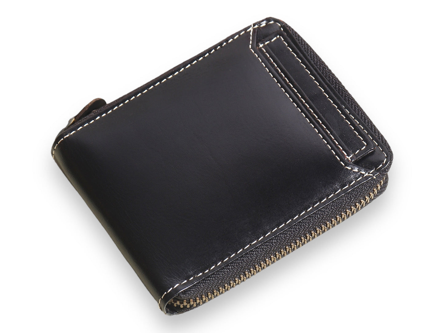 Personalised Wallet | Brown Wallet | Round Zipper Personalized Custom Wallet | RFID Safe | Anniversary, Birthday, Groomsmen, Christmas Gift