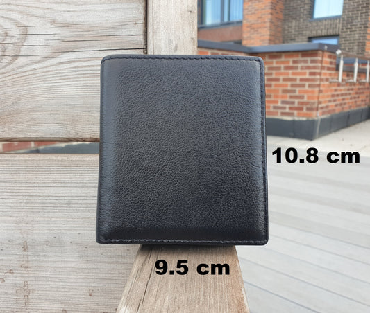 Black Handmade in Best Leather Men's Girl's Leather Wallet, Coin Wallet Book shape Hand Crafted Wallet for Men and Women, Best Gift Bagged