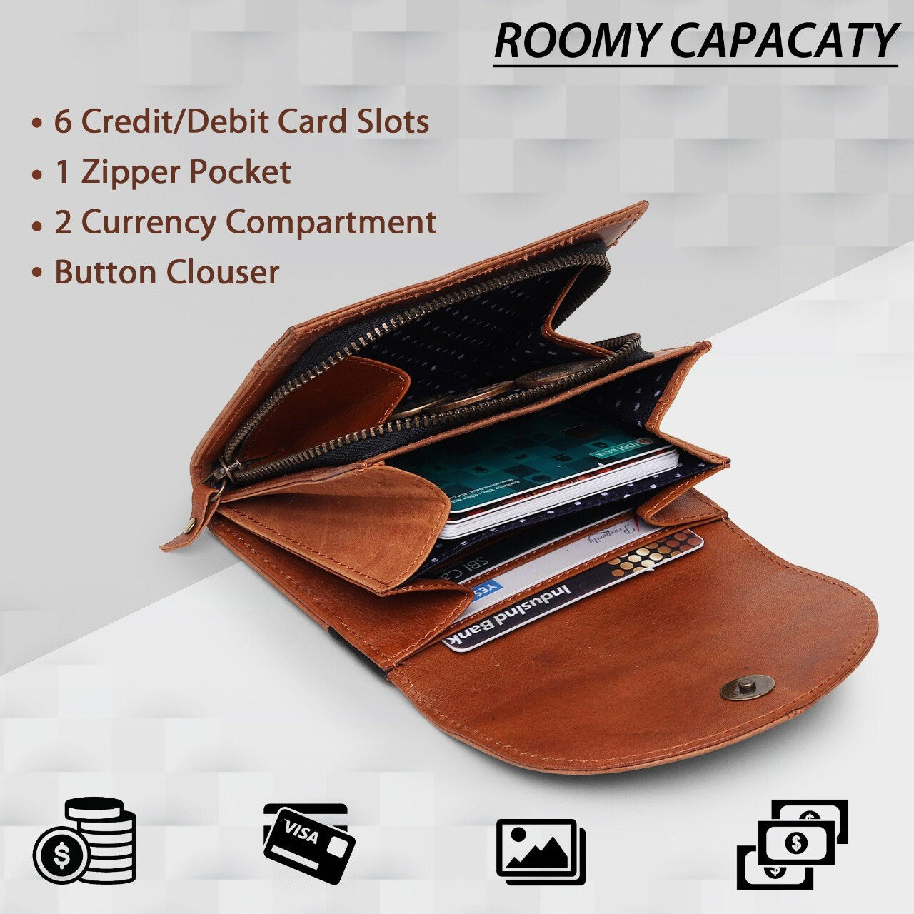 Handmade RFID Safe Real Leather Wallet | Genuine Leather Womens Clutch, Woman’s Zipper Wallet | Perfect for Anniversary, Birthday Gift