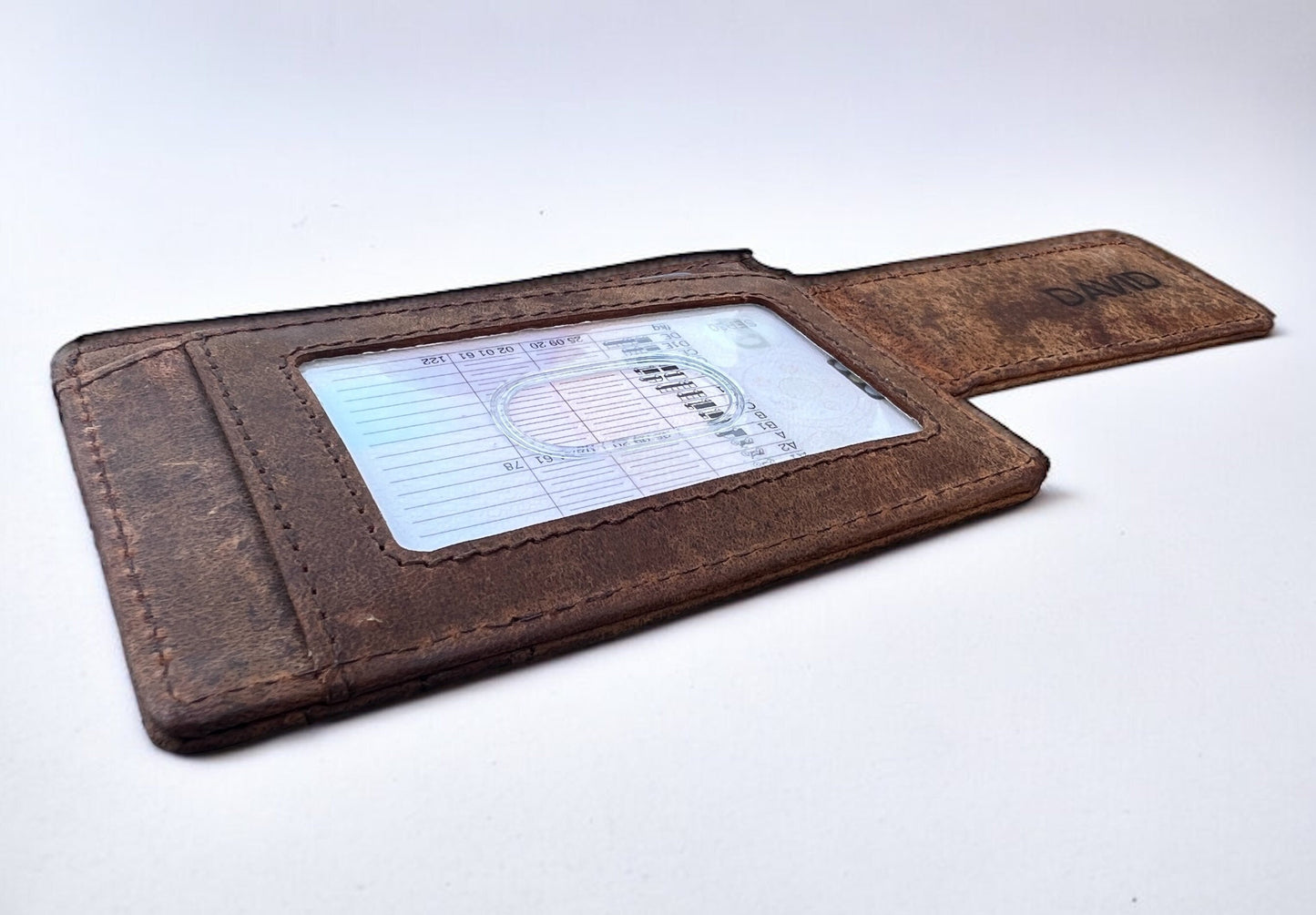 Personalised Slim Wallet, Personalized Rustic Leather Money Clip For Men and Women | Christmas, Birthday, Anniversary, Gift For Men Women