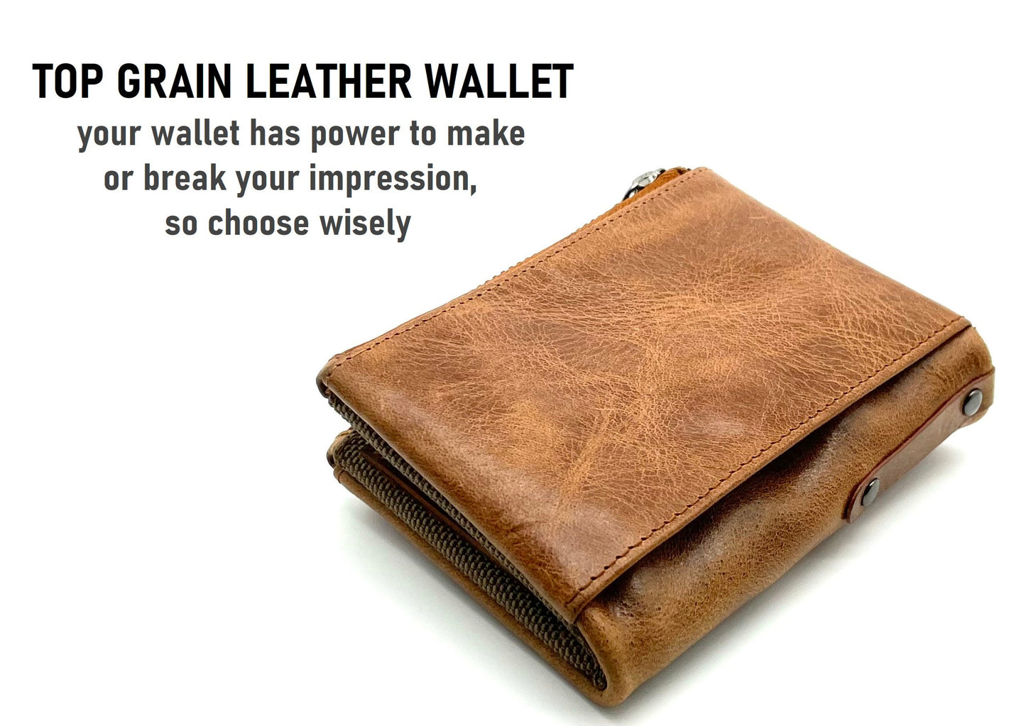 Handmade Pure Leather Wallet For men's and Women, Handcrafted Best Design 3 Zipper Wallet, Best Wallet For Gift, Free Gift Wrap Available