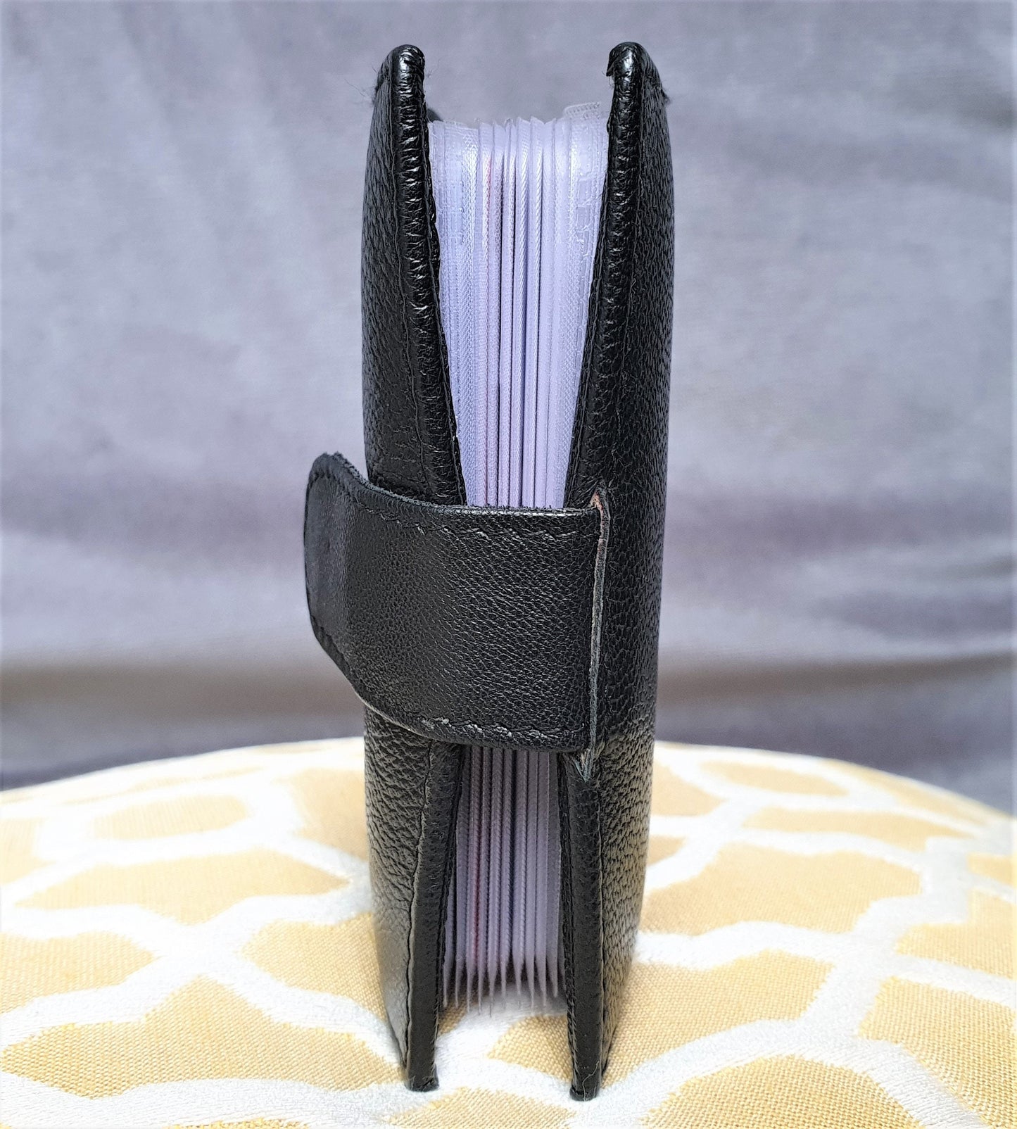 Personalised Men Girls Black 100% Real Leather Credit Card Wallet, Soft Leather Card Holder, RFID Safe Super Strong Removable Sleeve Wallet