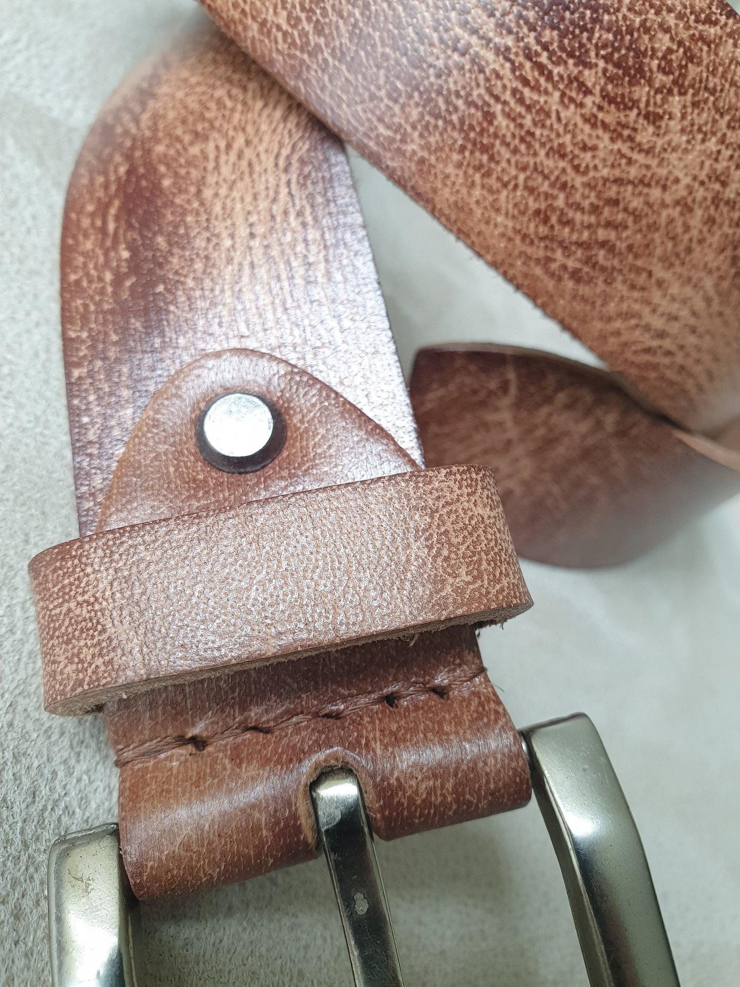 Personalised Hand stitched Full Grain Men's Leather Belt | 100% Real Leather Belt For Men | 40 mm Wide | Alloy Buckle | Handmade Gift Bag