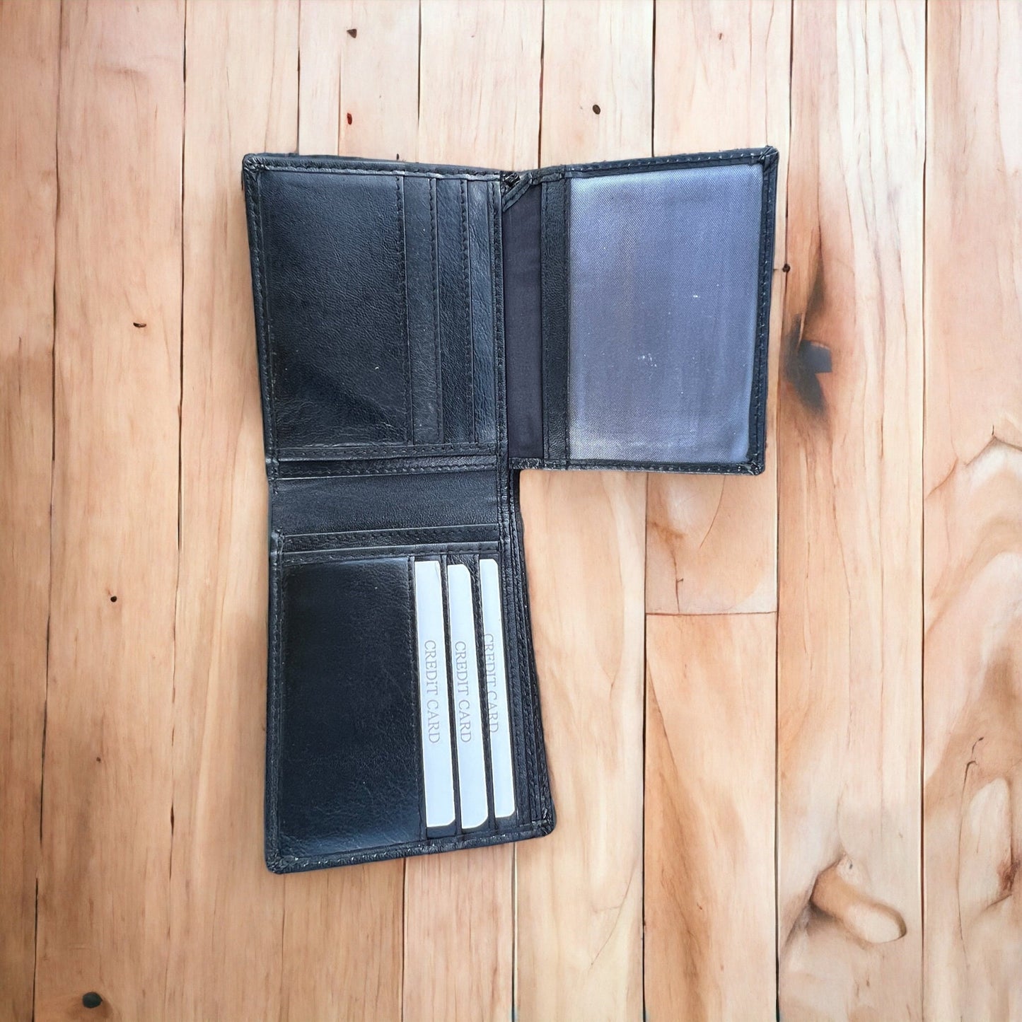 Personalised Black Soft Leather Wallet | Gift For Dad | Perfect Gift For Husband, Low Price High Quality Christmas Gift For Men, Gift Bagged