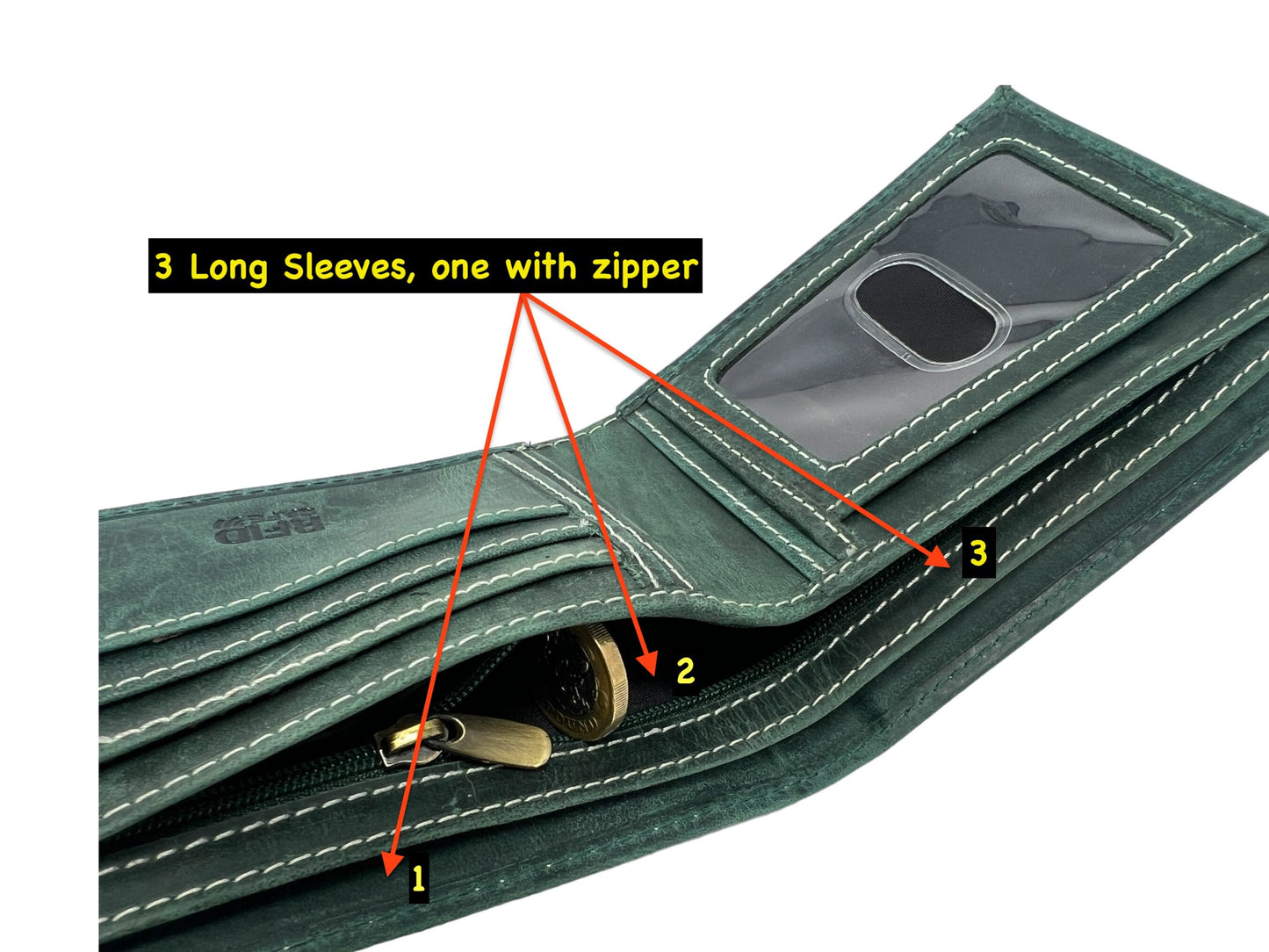 Personalised Real Leather Wallet, RFID Men's Women’s Genuine Leather Zipper Wallet,  Unique Design Best Quality, Birthday Christmas Gift