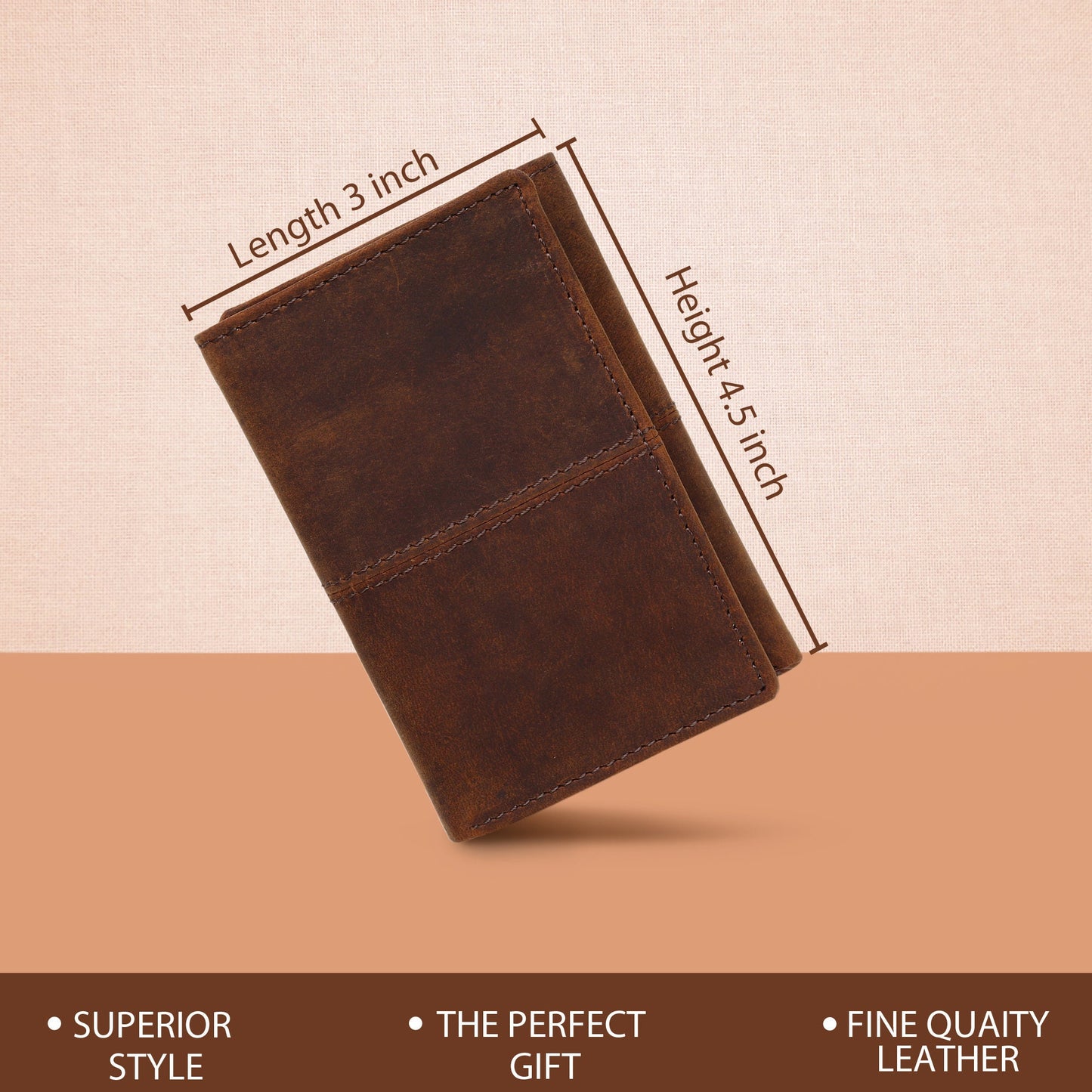 Personalised Men's Wallet | Real Leather Wallet For Men | Trifold Aged Leather Wallet | Anniversary Gift, Father's Day Gift | Christmas Gift