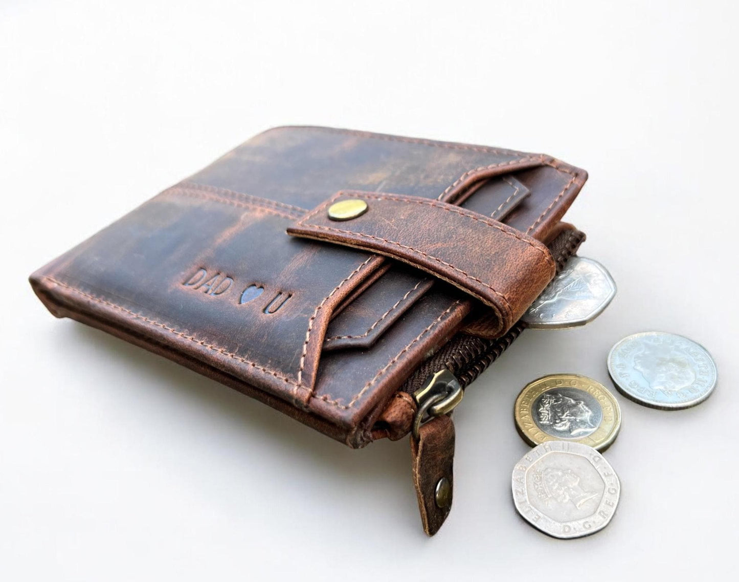 Personalised Gift 100% Real Leather Mens Wallet | Handmade Custom Engraved Bifold Men's Wallet Birthday Gift | Anniversary Gift for Him