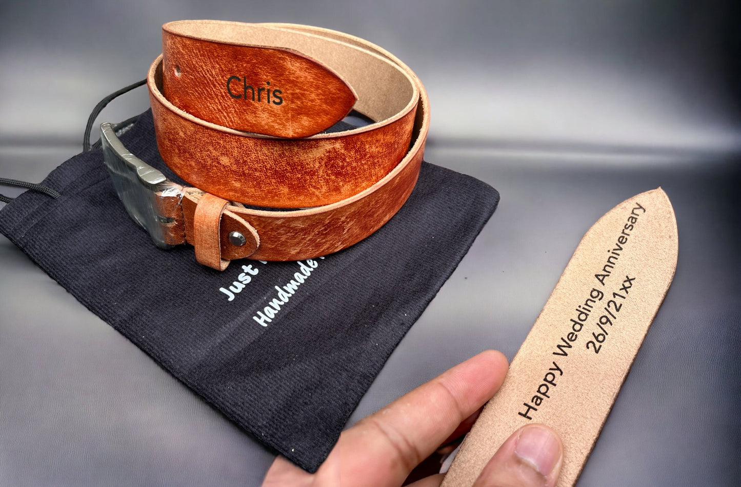 Personalised Men's Belt Full Grain Leather Belt for Men | 3mm Thick 38 MM Wide Anniversary Birthday Groomsmen Christmas Gift | Gift For Dad