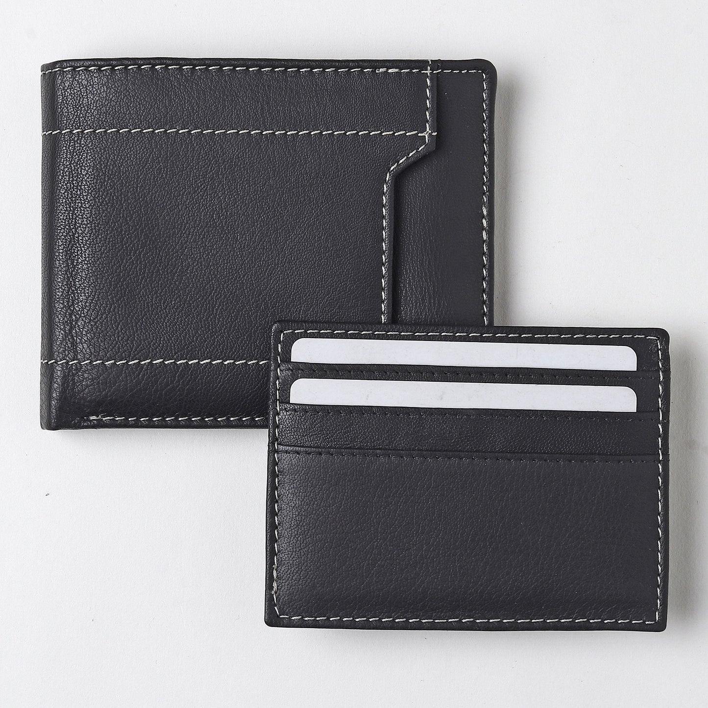 Handmade Stitched Real Leather Wallet | Soft Leather Wallet | Personalised with Name or Initials Perfect Gift Wallet | Gift Boxed