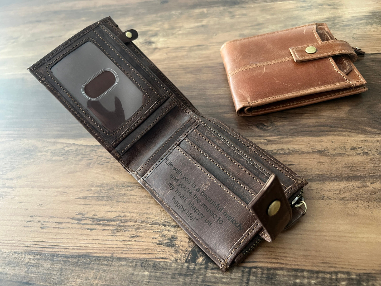 Personalised Gift for Him | RFID Handmade Real Leather Men's Wallet | Anniversary, Birthday, Groomsmen Gift | Christmas Gift | Gift For Dad