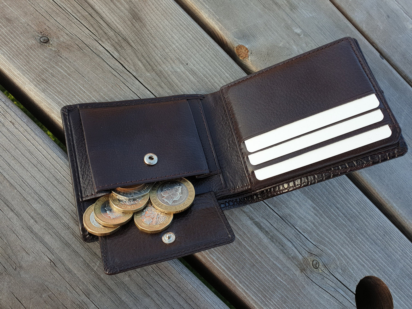 Brown Crocodile Immitate 100% Real Leather Wallet for Men | Men's Slim Coin Pocket Wallet | Premium Gif Packed | Worldwide Free Delivery