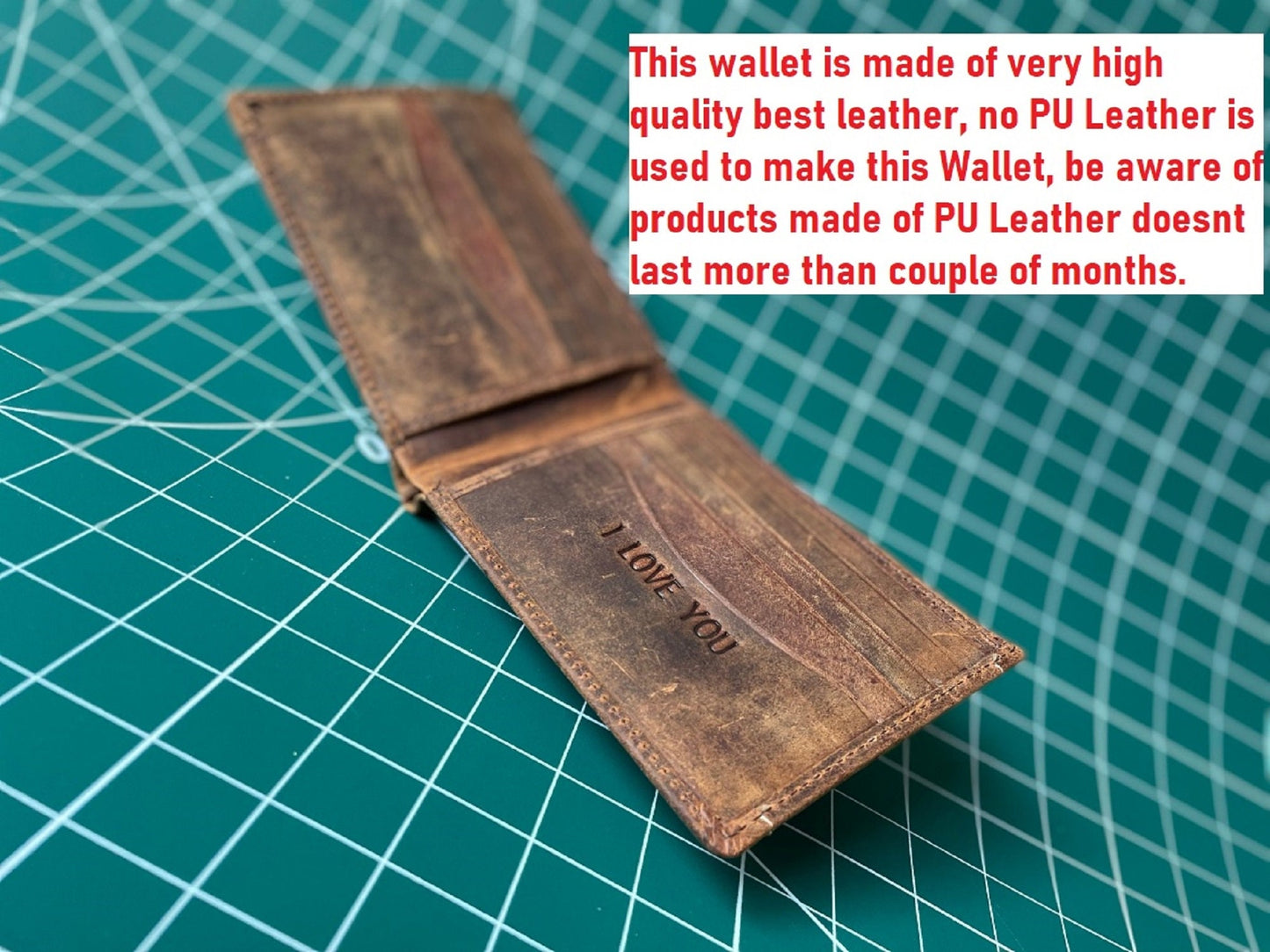 Personalised Handmade Top Grain Leather Wallet for Men, RFID Men's Girls Real Leather Wallet, Birthday, Anniversary Graduation Gift