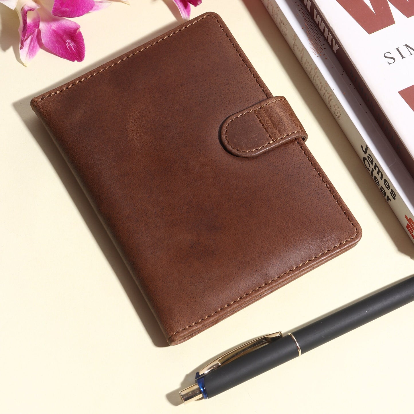 Personalised Christmas Gift | Real Leather Handmade Passport Holder | Unisex Compact Travel Wallet | Holiday, Birthday, Anniversary Gift