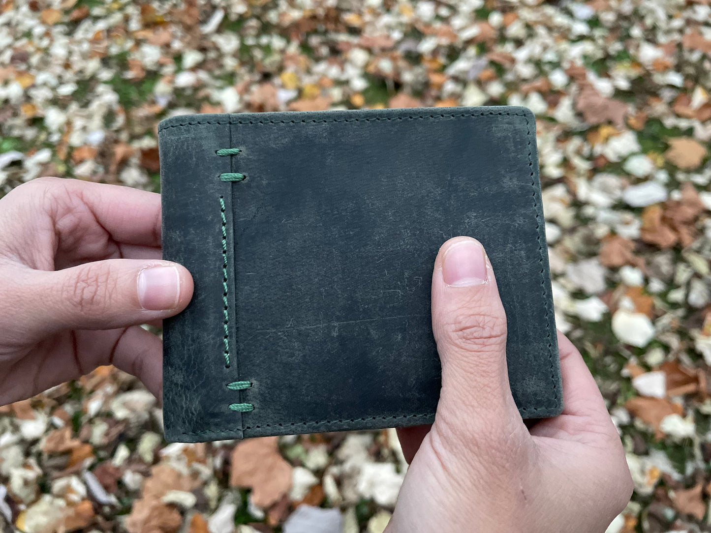 Handmade Full Grain Leather Wallet For Men and Women | Military Green, Ox Blood Red Compact Wallet | Perfect For Gift