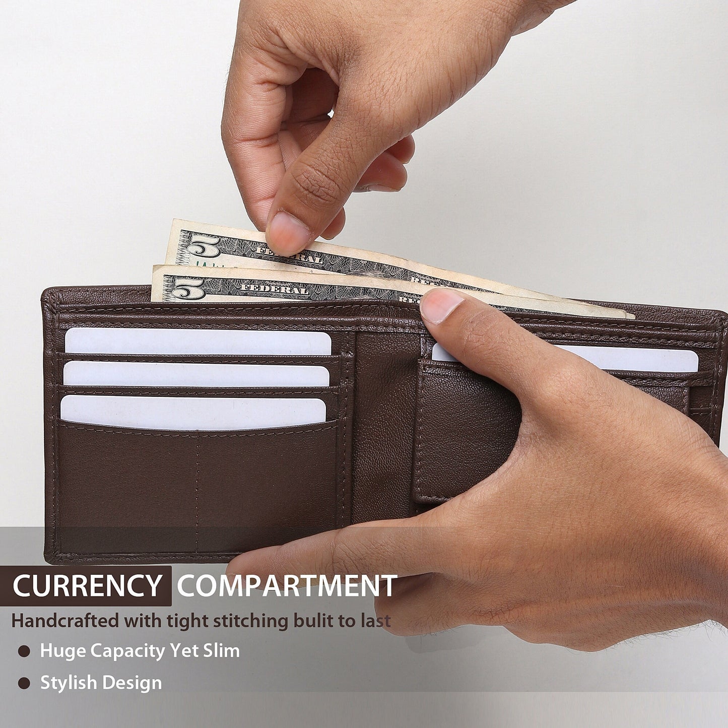 Handmade Real Leather Wallet for Men and Women | Personalised Engrave Name, Initials | Perfect for Gift | Gift Boxed