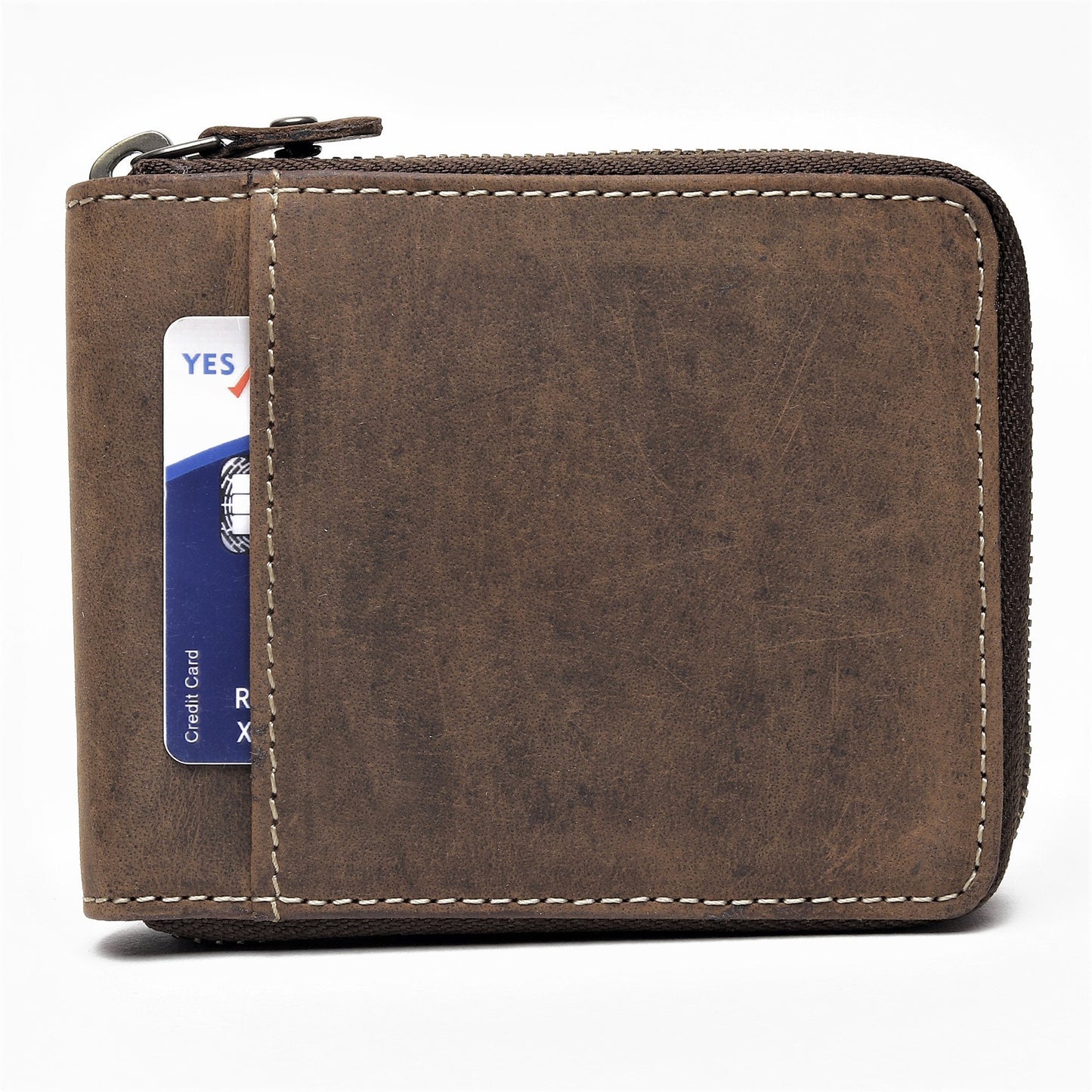 Handmade Leather Wallet | Unisex Zipper Wallet | RFID Men's Woman's Wallet | Perfect for Birthday Anniversary, Father’s Day Groomsmen Gift