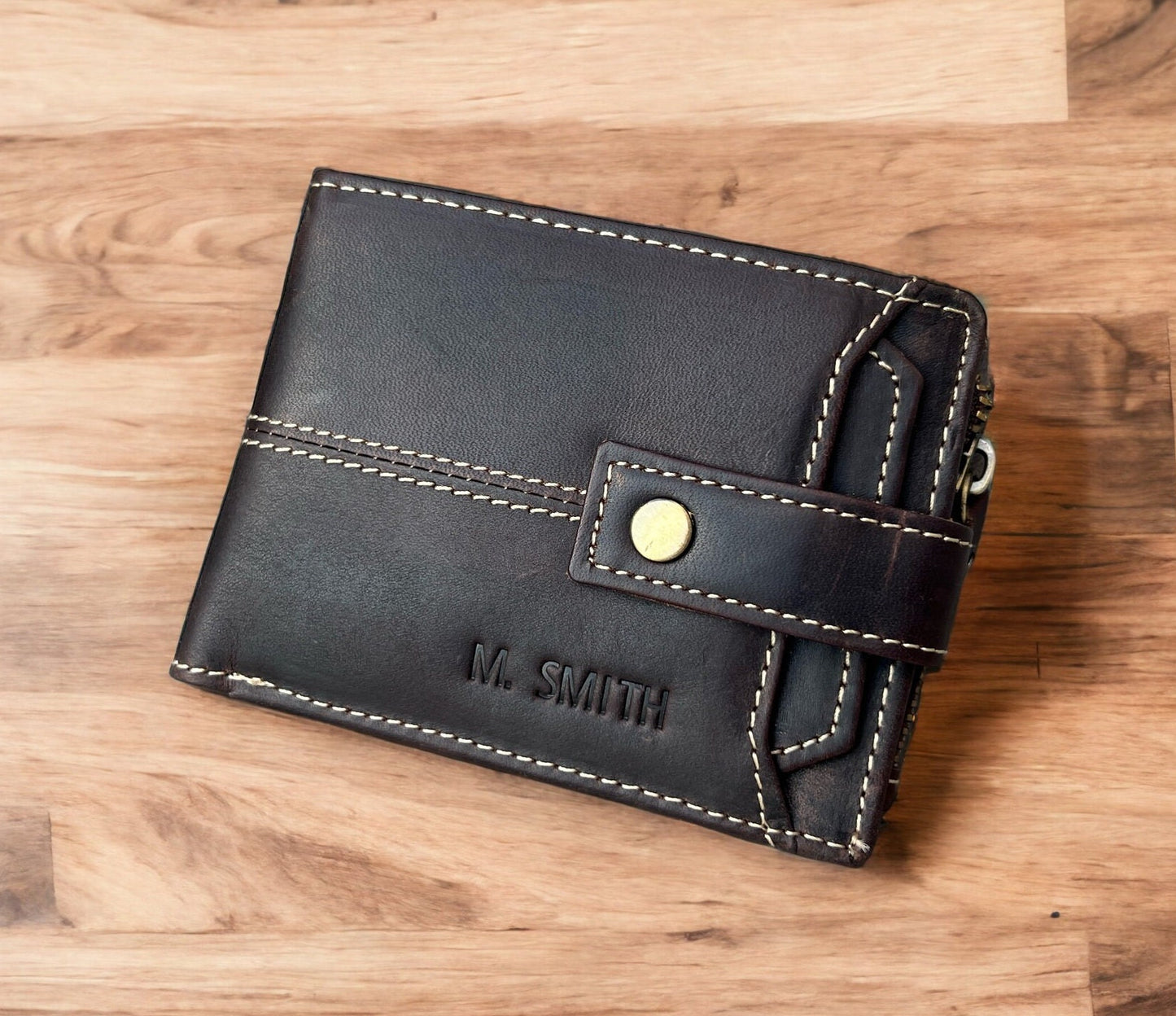 Christmas Gift For Him | Personalized Mens Leather Wallet | Custom Personalised Real leather Wallet for Men | Gift For Dad | Birthday Gift