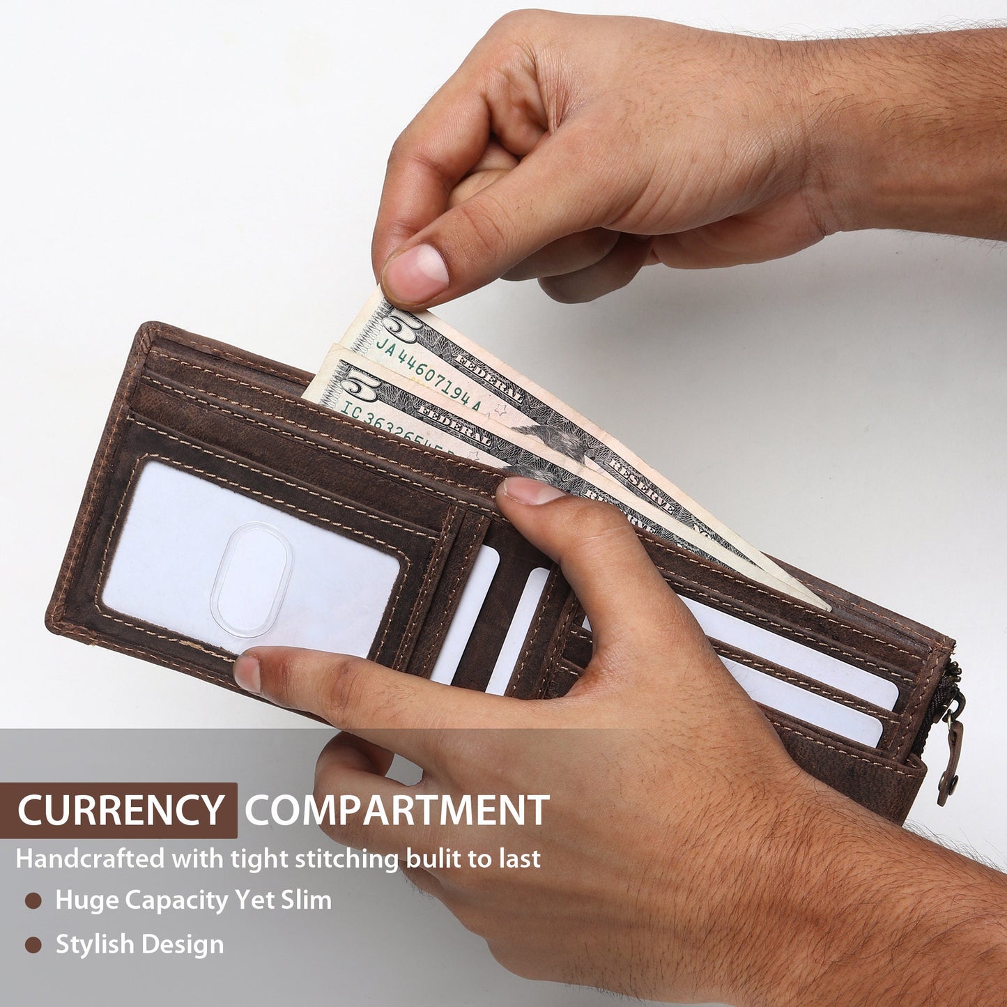 Custom Engraved Men's Leather Wallet | Personalised Gift For Men | Gift For Partner | RFID Best Quality Real Leather Wallet | Christmas Gift