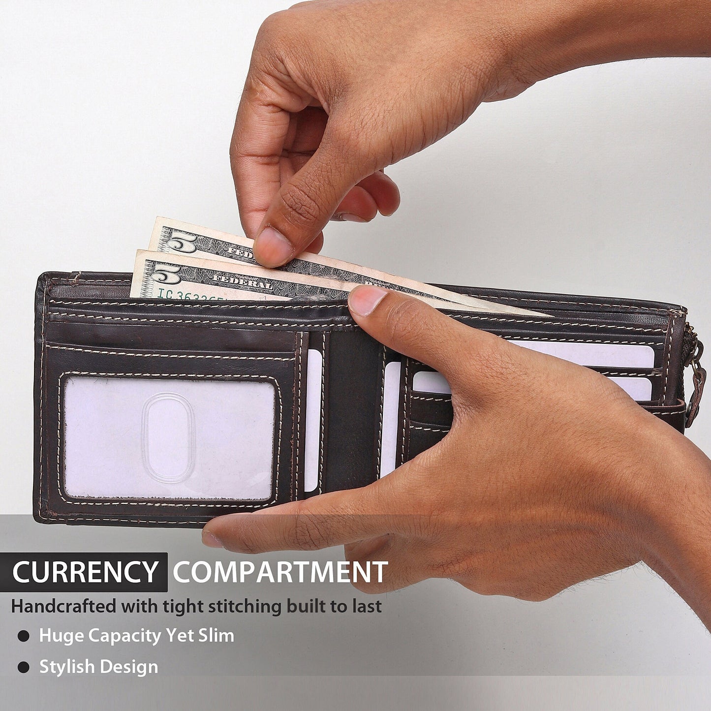 Christmas Gift For Him | Personalized Mens Leather Wallet | Custom Personalised Real leather Wallet for Men | Gift For Dad | Birthday Gift