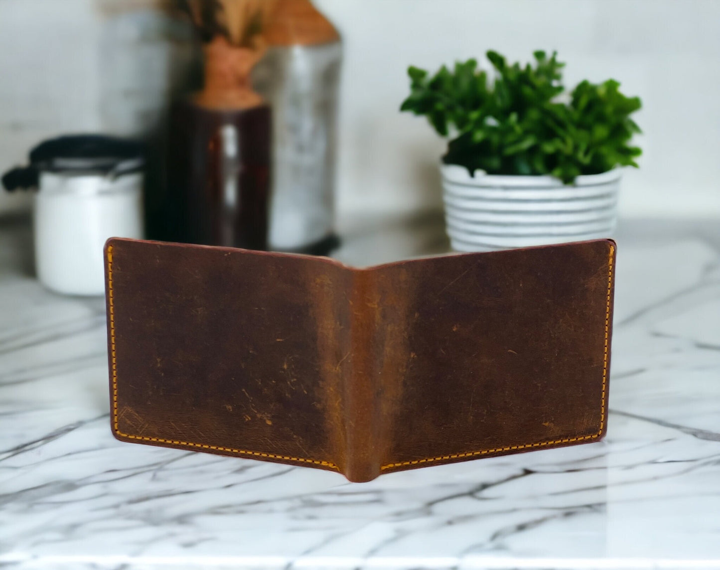 Personalised Men's Wallet | Super Slim Custom Personalized Real Leather Mens Wallet | Christmas, Birthday, Anniversary, Groomsmen Gift Boxed