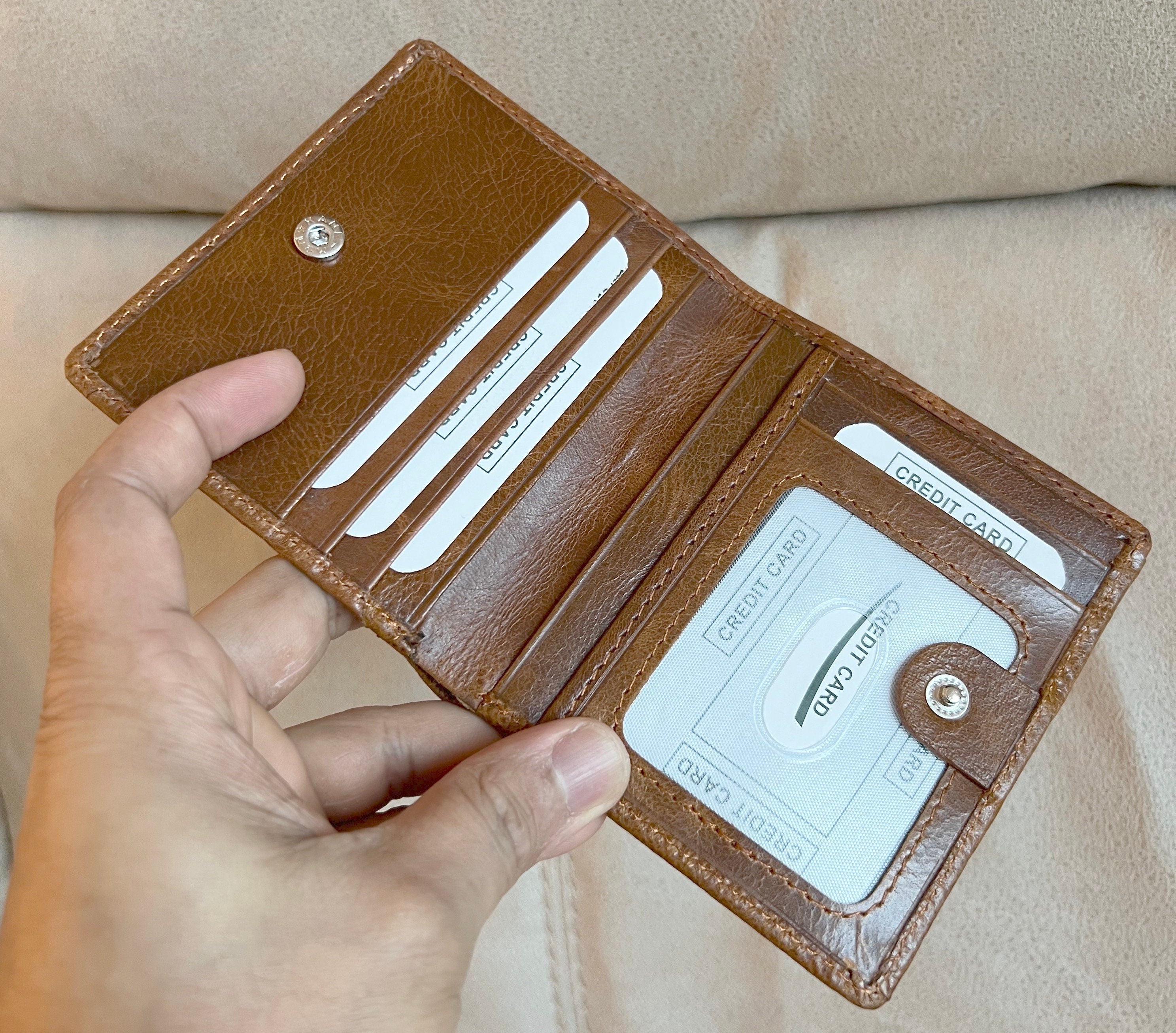 Handmade RFID Safe Real Leather Wallet, Premium Leather Brown Unisex Men's Women Wallet, Minimalist Wallet, Gift Bagged, Perfect For Gift