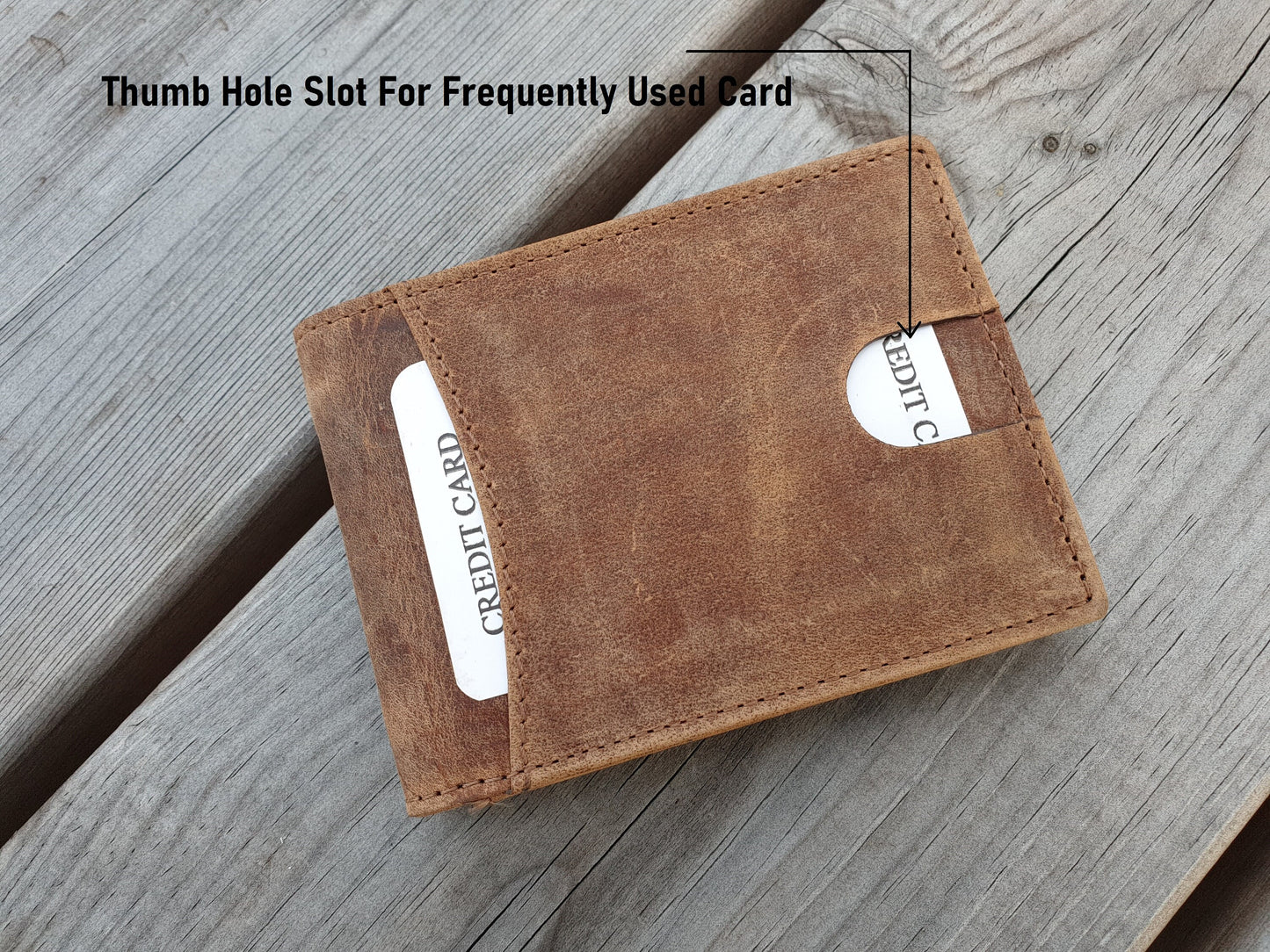 Handmade Real Leather Wallet | Slim Credit Card Cash Wallet | Engrave Name or Initials |Perfect Gift