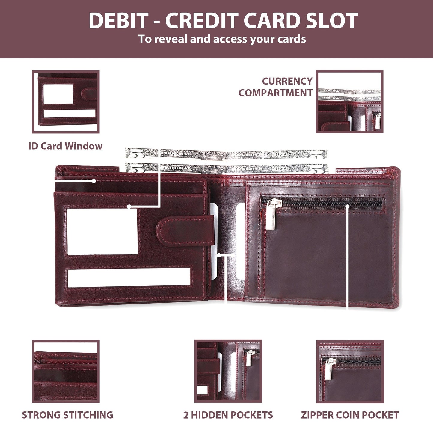 Personalised Handmade Top Quality Real Leather Wallet For Men | Perfect for Fathers Day, Anniversary, Birthday, Groomsmen, Christmas Gift