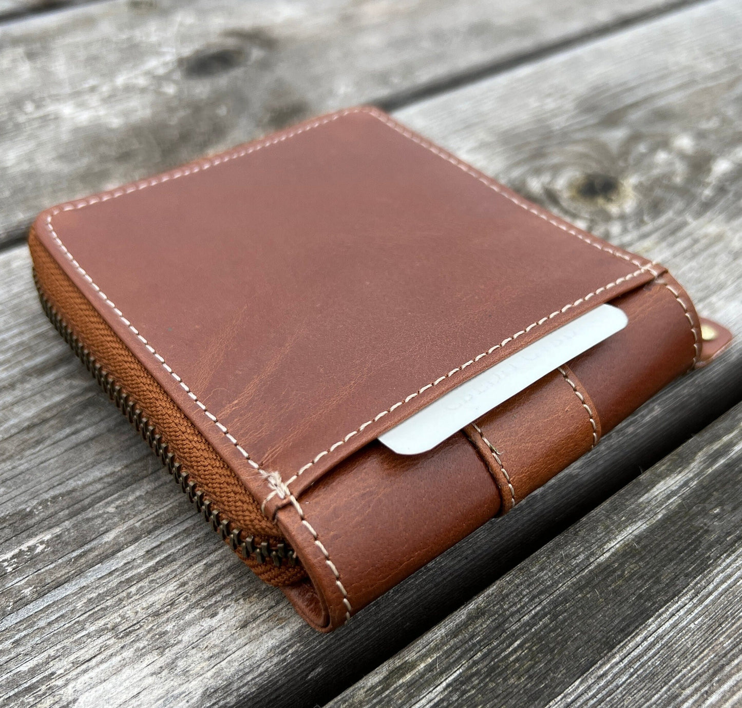 Handmade Men’s Women’s RFID Real Leather Wallet | Pure Leather Zipper Wallet | Anniversary, Christmas, Birthday Gift, Gift Boxed & Bagged