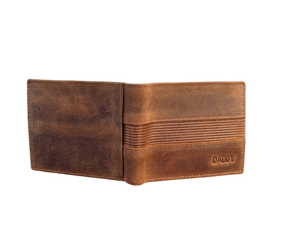 Handmade Personalised Full Grain Leather Wallet for Men | Birthday, Anniversary, Groomsmen Gift for Him | Gift For Dad | Christmas Gift