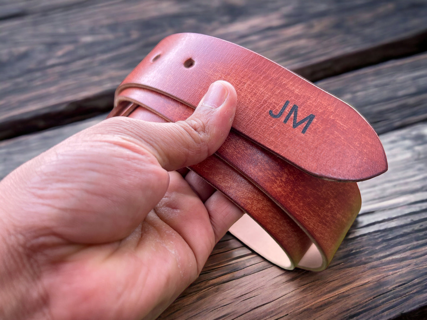 Personalised Men's Belt Full Grain Leather Belt for Men | 3mm Thick 38 MM Wide Anniversary Birthday Groomsmen Christmas Gift | Gift For Dad