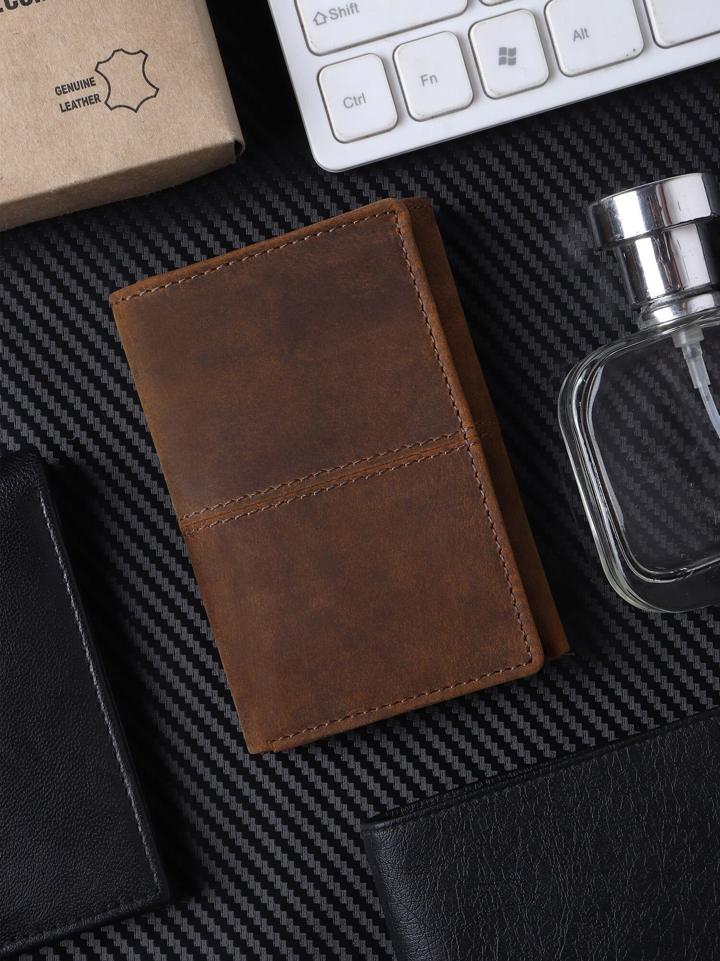 Personalised Men's Wallet | Real Leather Wallet For Men | Trifold Aged Leather Wallet | Anniversary Gift, Father's Day Gift | Christmas Gift