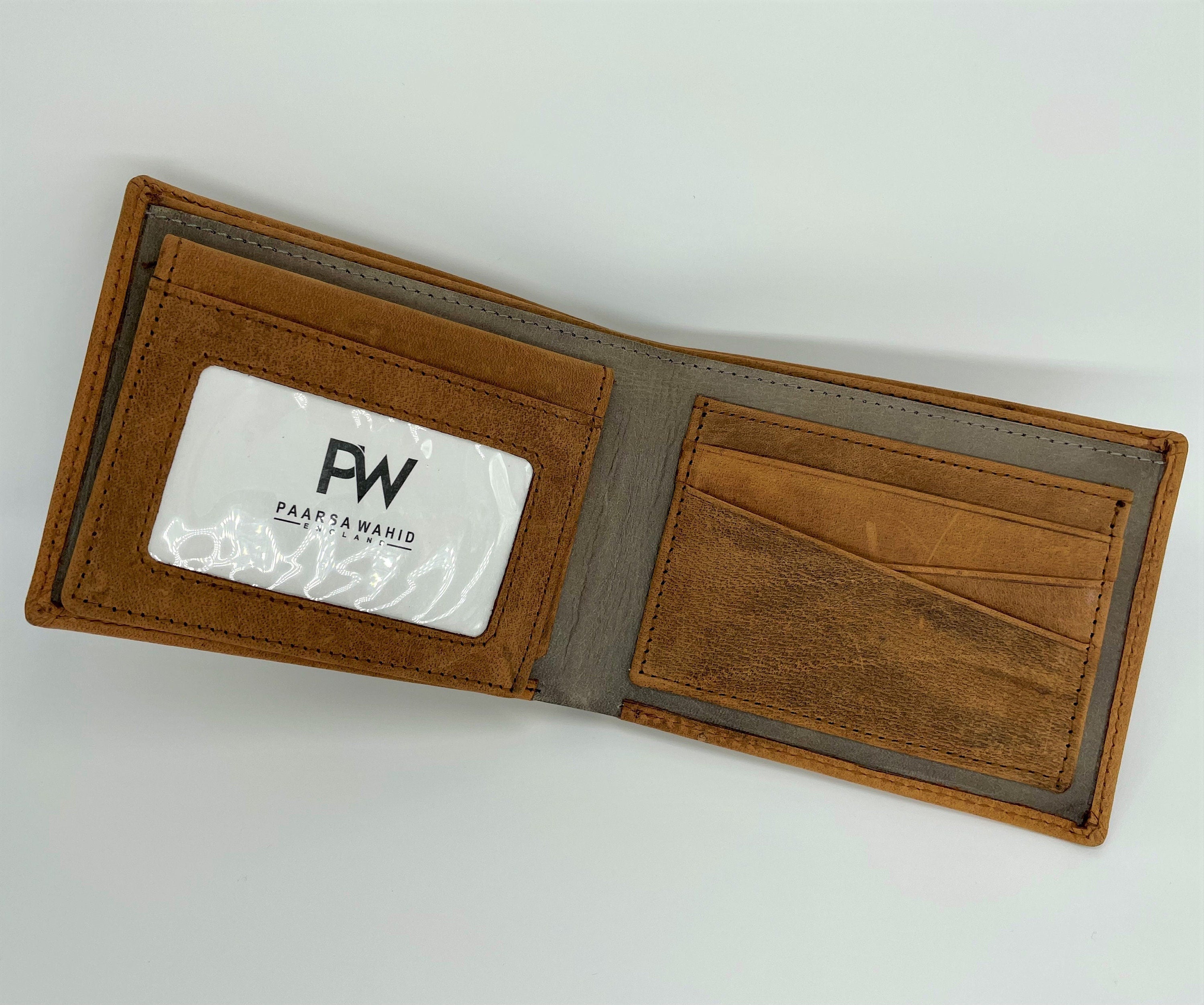 Personalised RFID Protected Leather Wallet | Super Slim Real Leather Handmade Mens Wallet | Gift For Dad | Anniversary Gift