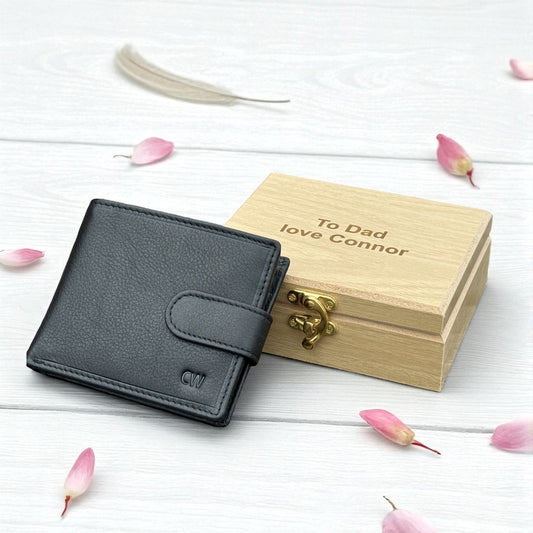 Personalised Leather Wallet for Men – Premium Quality Christmas Gift for Him, Boxed