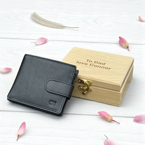 Personalised Leather Wallet for Men – Premium Quality Christmas Gift for Him, Boxed
