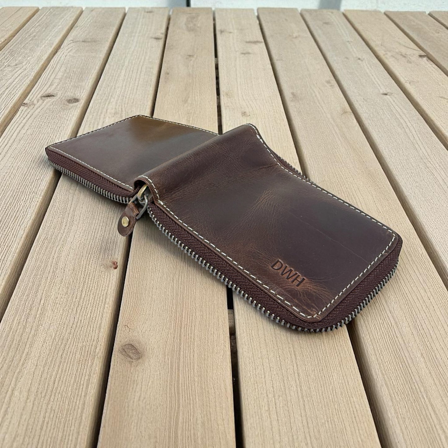Handmade Leather Zip Wallet – Personalised Premium RFID Wallet for Men & Women – Perfect Gift