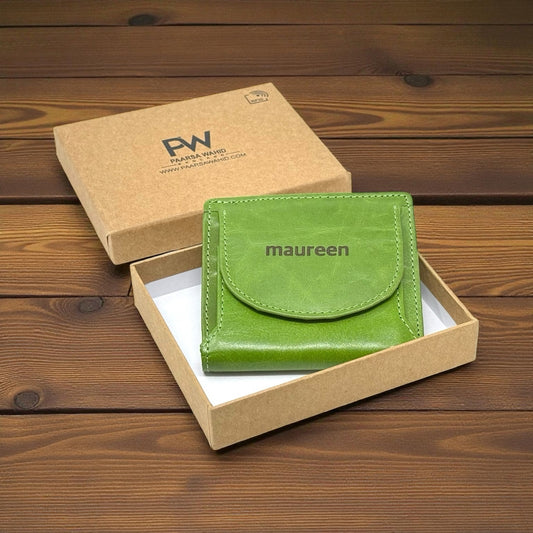 Personalised Leather Wallet for Her – Minimalist, Practical & Boxed Gift –  RFID Purse