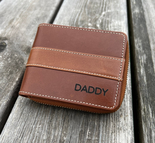 Handmade Men’s Women’s RFID Real Leather Wallet | Pure Leather Zipper Wallet | Anniversary, Christmas, Birthday Gift, Gift Boxed & Bagged