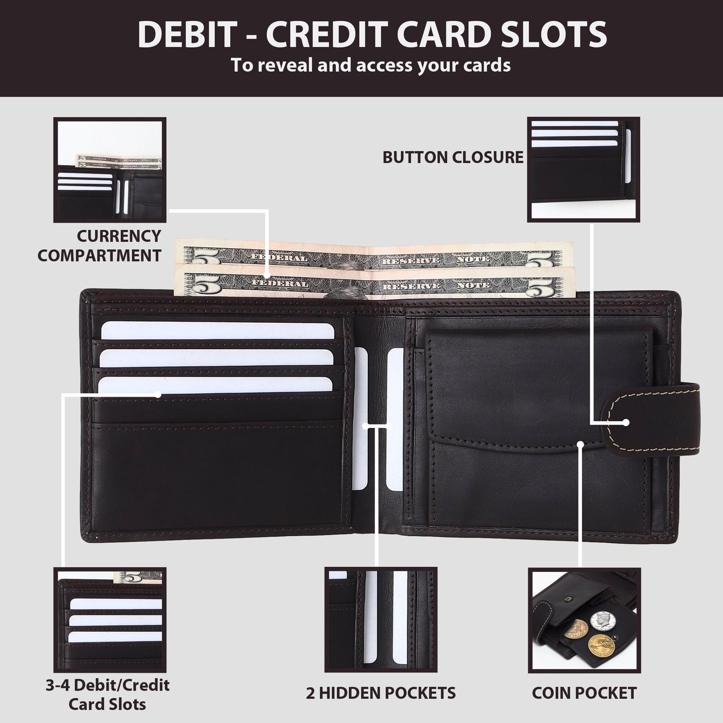 Personalised Christmas Gift For Father Brother Son Husband | Custom Engraved Real leather Wallet For Men | Birthday Anniversary Gift For Men