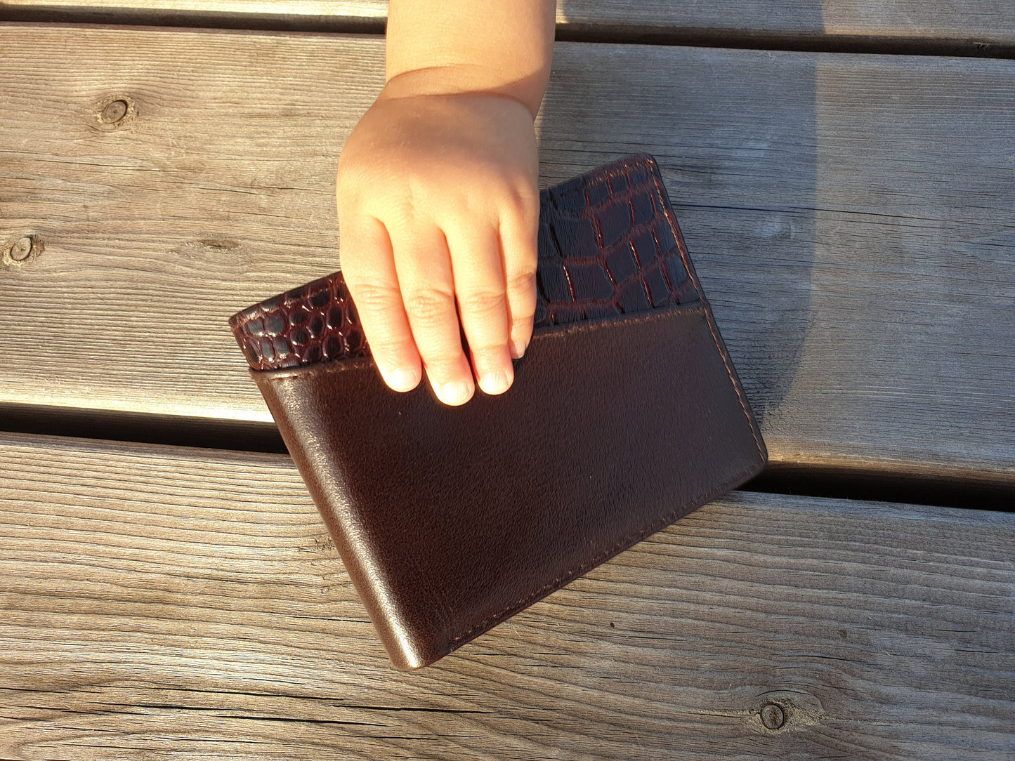 Brown Crocodile Immitate 100% Real Leather Wallet for Men | Men's Slim Coin Pocket Wallet | Premium Gif Packed | Worldwide Free Delivery