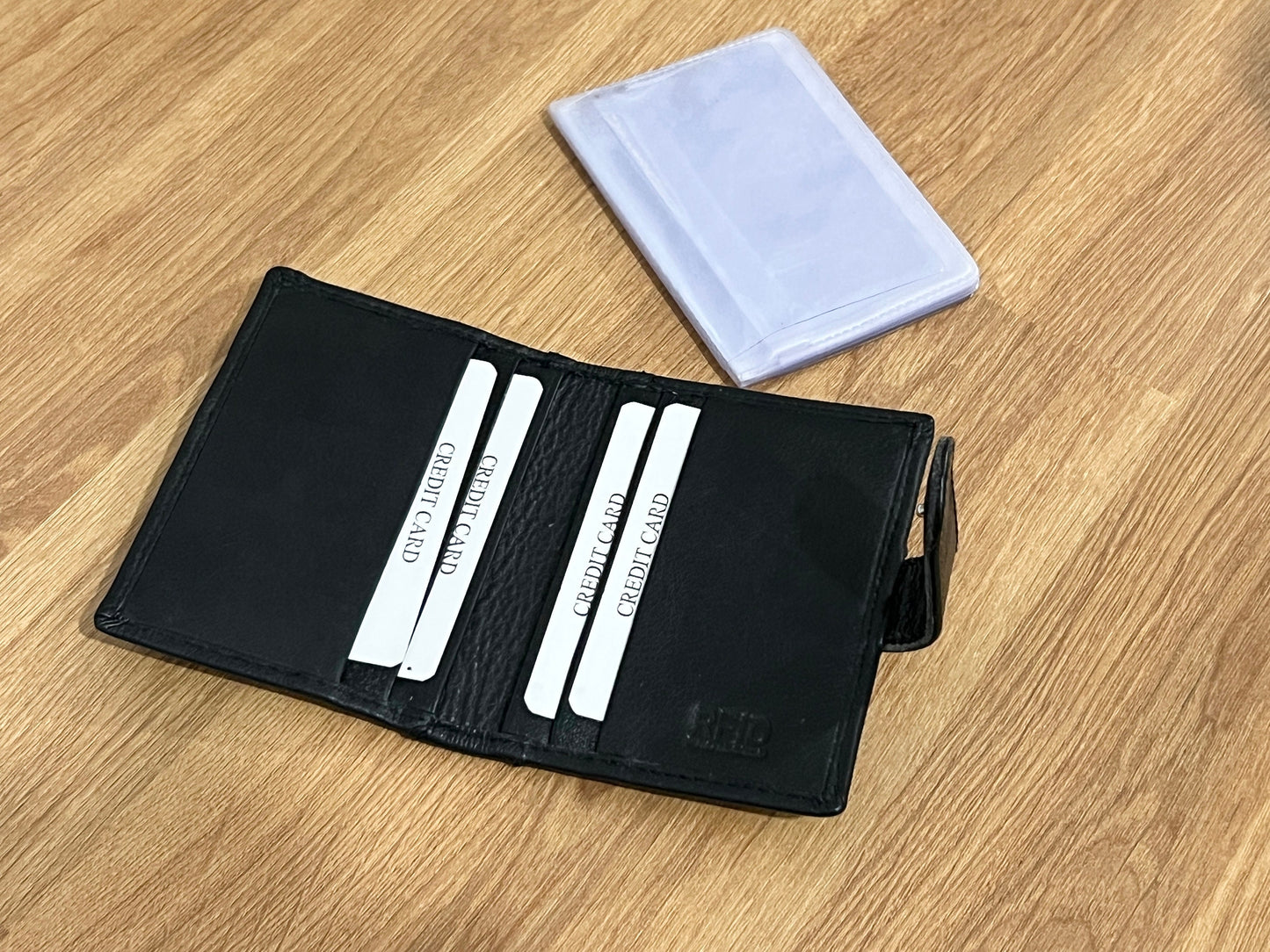 Handmade Personalised Real Leather Card Holder Slim Wallet | Removable Plastic Sleeves | Thank You Gift Wallet For Men and Women