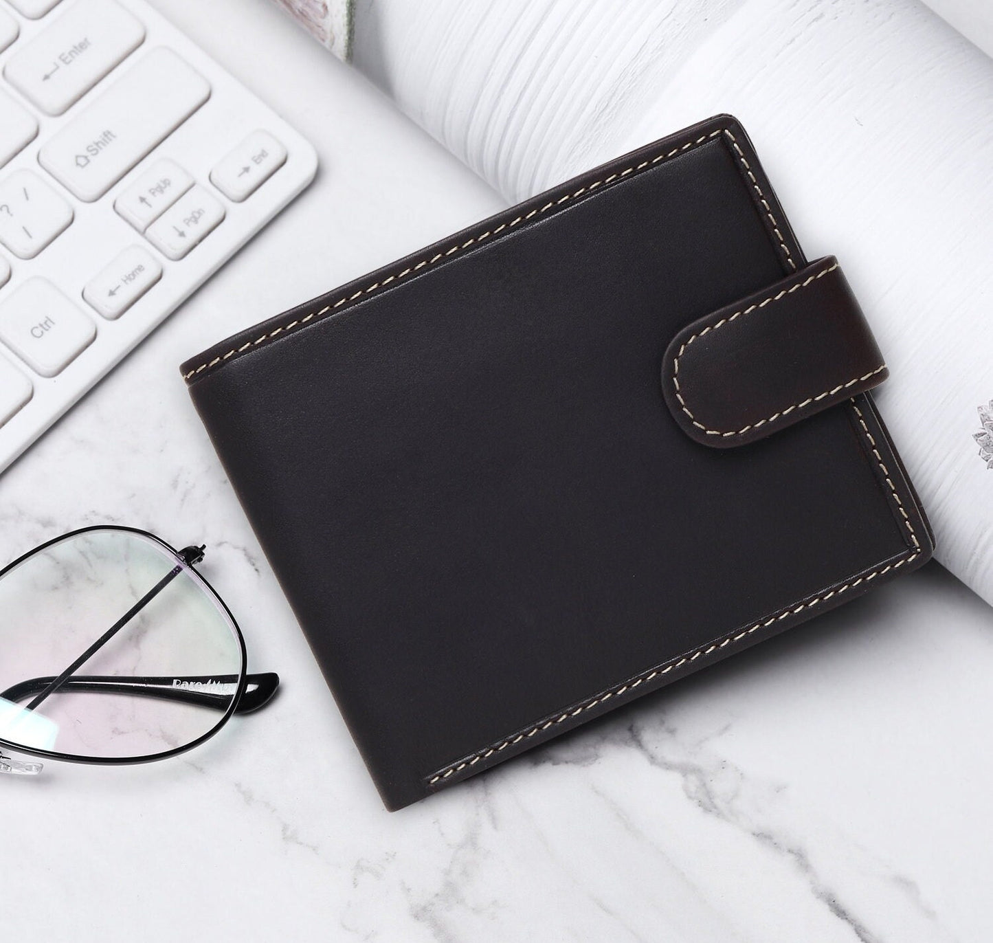 Personalised Christmas Gift For Father Brother Son Husband | Custom Engraved Real leather Wallet For Men | Birthday Anniversary Gift For Men