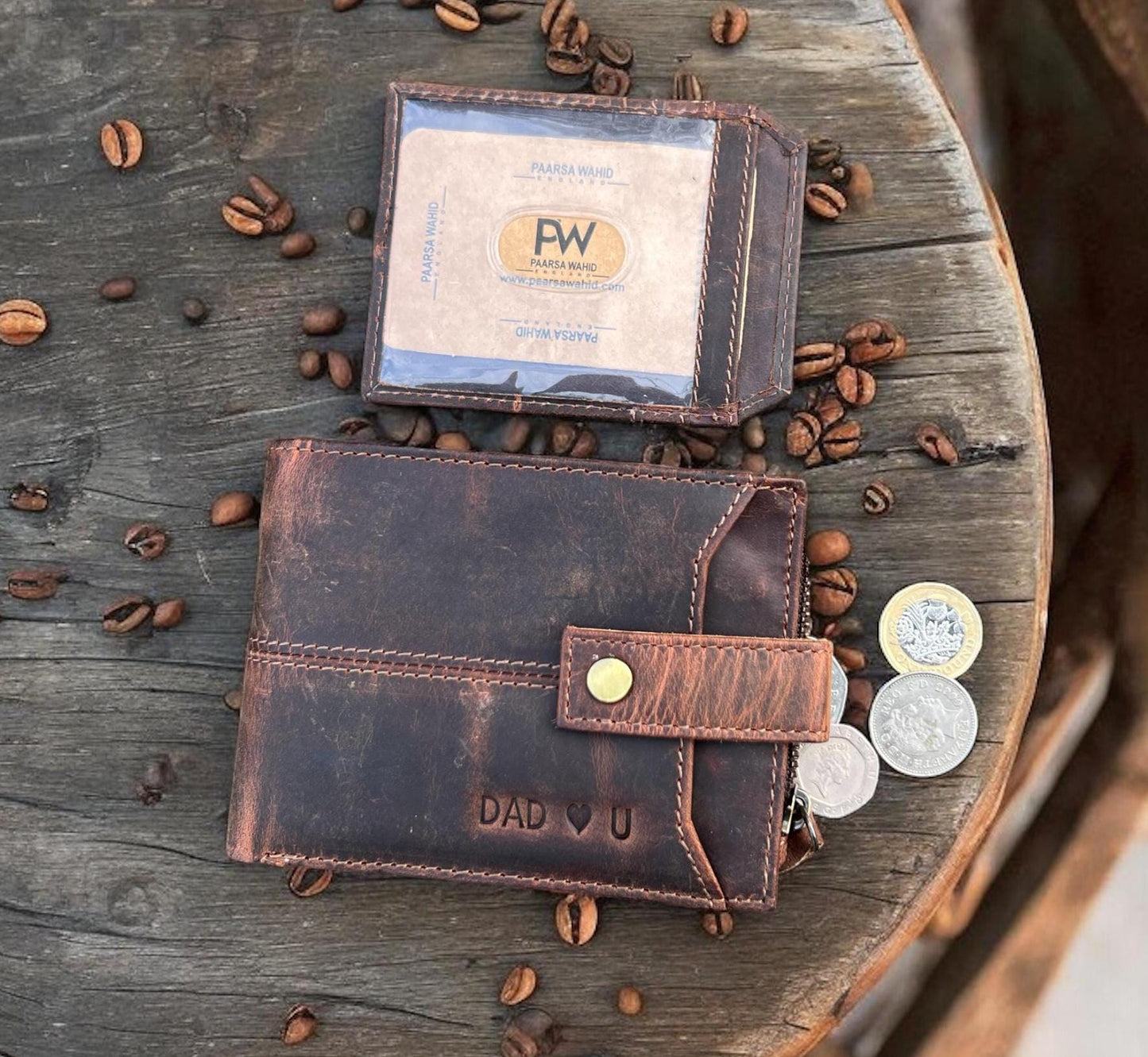 Personalised Gift 100% Real Leather Mens Wallet | Handmade Custom Engraved Bifold Men's Wallet Birthday Gift | Anniversary Gift for Him