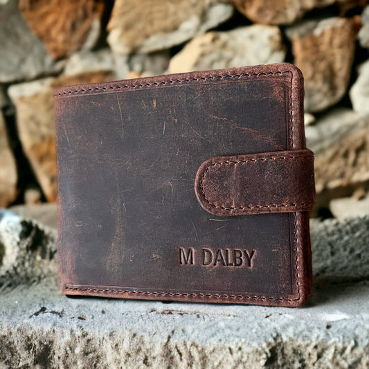 Christmas Gift For Men | Personalised Men's Best Quality Rustic Leather Handmade Wallet | Birthday, Anniversary, Groomsmen Gift For Man