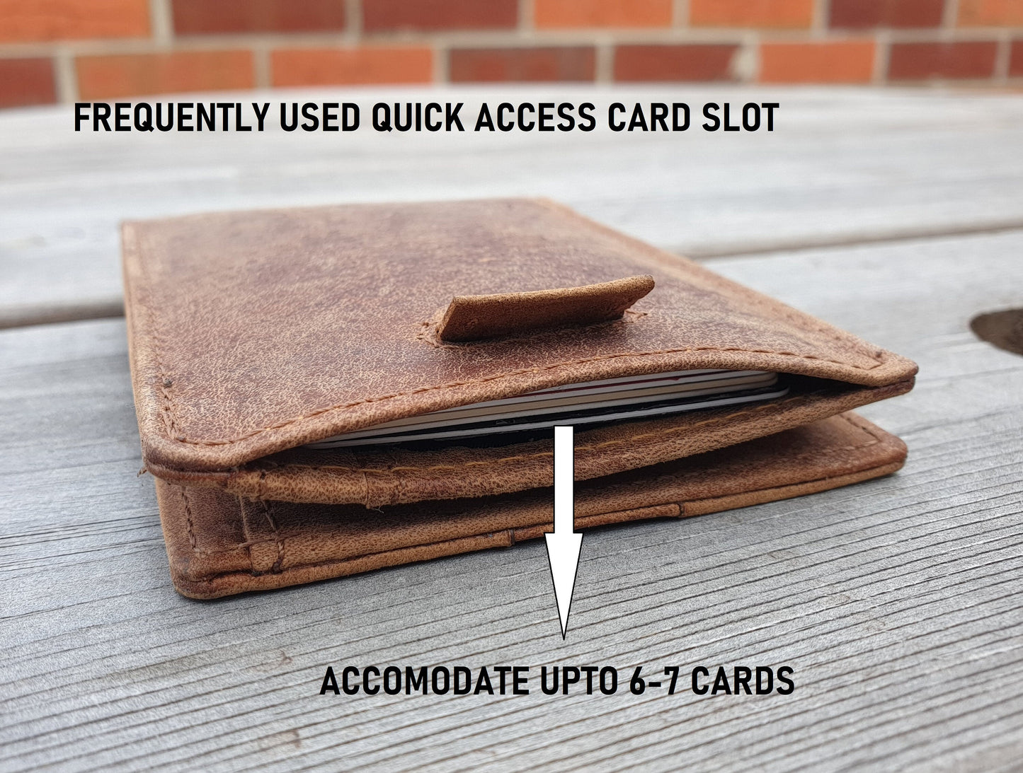 Handmade Real Leather Wallet | Slim Credit Card Cash Wallet | Engrave Name or Initials |Perfect Gift