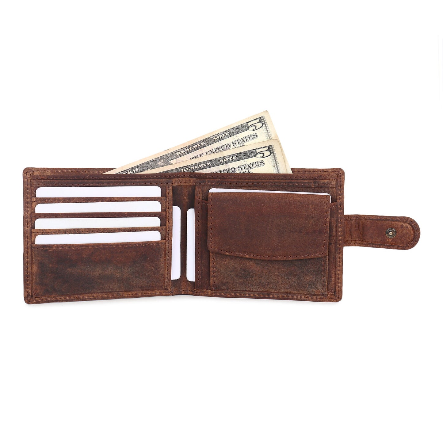 Christmas Gift For Men | Personalised Men's Best Quality Rustic Leather Handmade Wallet | Birthday, Anniversary, Groomsmen Gift For Man