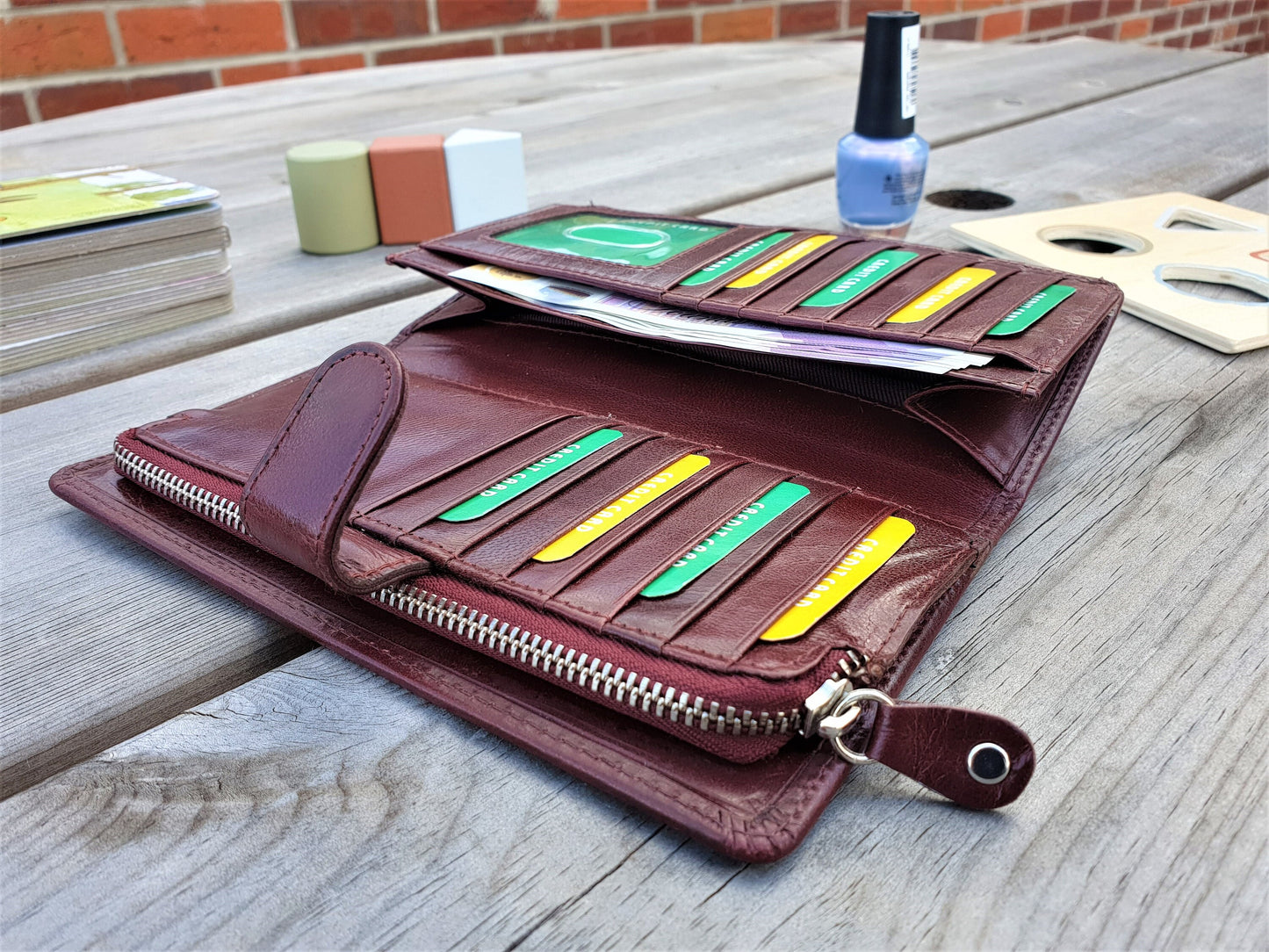 Personalised RFID Safe Brown Leather Women's Girl Purse ClutchHandmade Leather Wallet for Women Girl | Female Long Wallet | Best for Gift