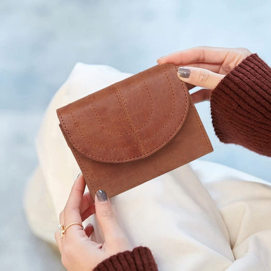 Handmade Real Leather Wallet for Women | RFID Safe Rustic Look Women's Clutch | Gift Bagged