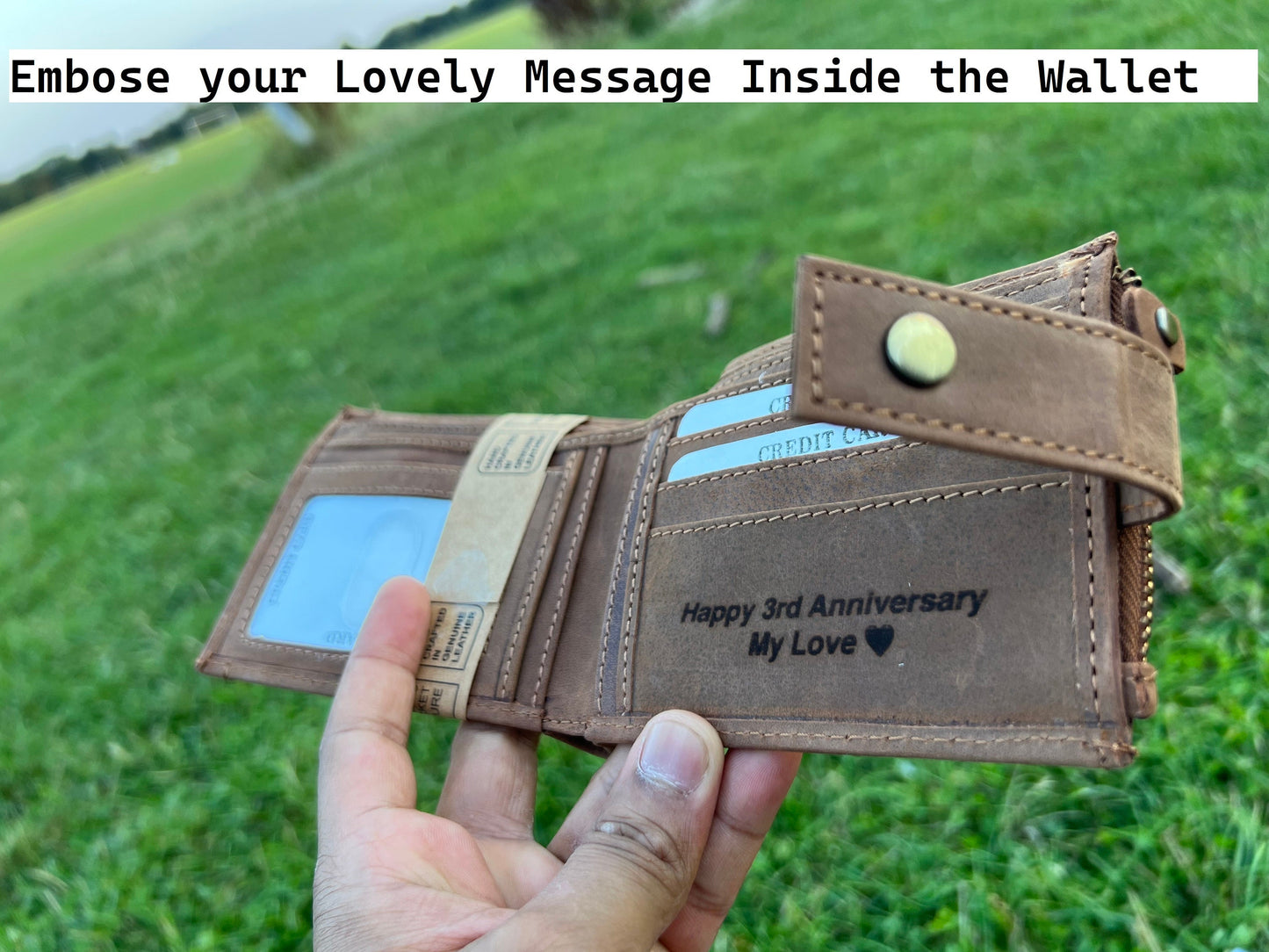 Personalised Gift For Loved Ones | Handmade Best Quality Leather Wallet For Men and Women | Anniversary, Birthday, Father's Day Gift